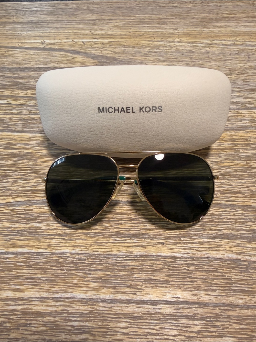 Michael Kors MK5009 Rodinara Gold Metal Aviator Sunglasses